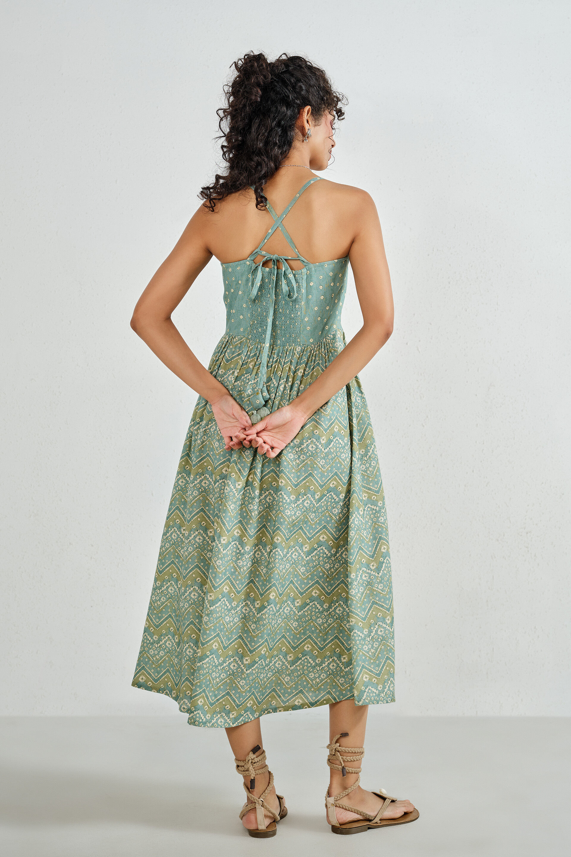 Teal Embroidered Midi Dress, Teal, image 5